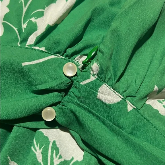 eShakti Floral high neck Long Sleeve Dress NWOT Cottagecore garden party - Picture 9 of 13